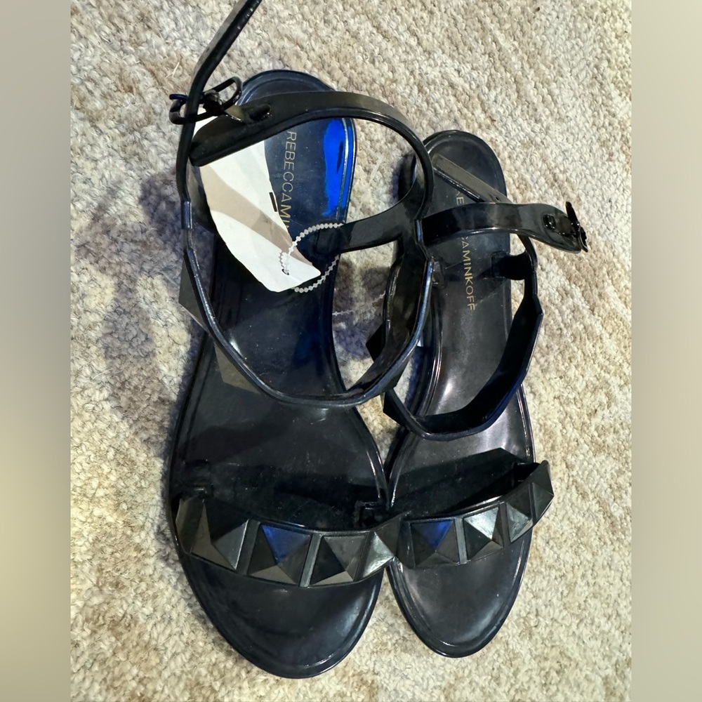 New Rebecca Minkoff black jelly sandals size 7
